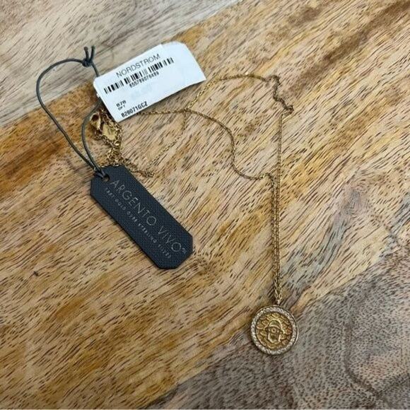 Argento Vivo Gold-Plated Evil Eye Pendant Necklace With Adjustable Chain - Picture 1 of 7